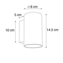 Smart Design Wandleuchte schwarz inkl. WiFi GU10 - Sandy