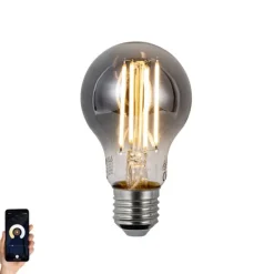 Smart Dimmbare LED-Glühbirne E27 A60 Rauchglas 4,9 W 150 lm 1800 K