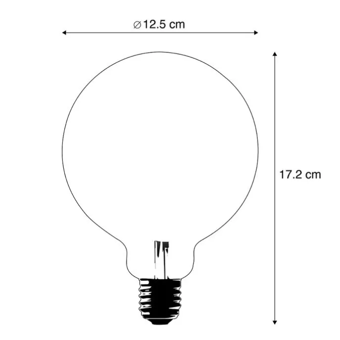 Smart E27 dimmbar in Kelvin LED-Lampe G125 schwarz 4W 60 lm 1800-3000K
