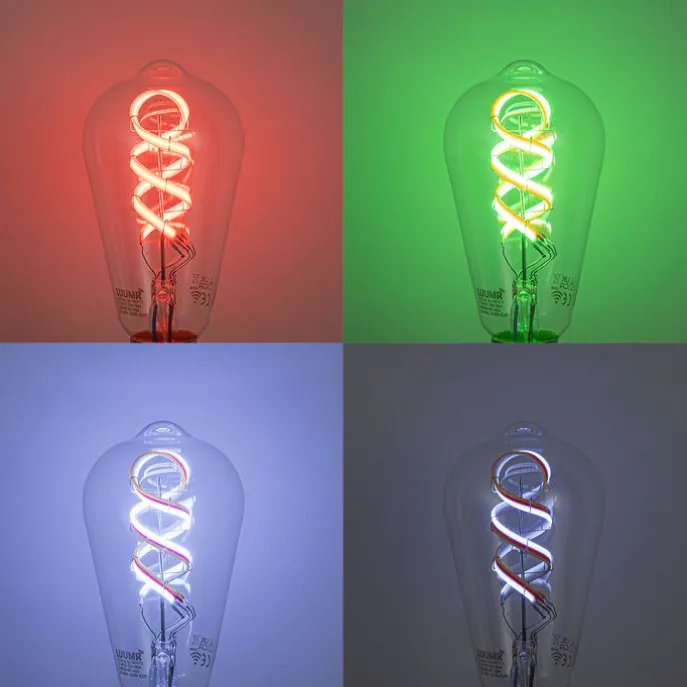 Smart E27 Dimmbare LED-Glühbirnen ST64 Klar RGBW 4W 250lm 2700K