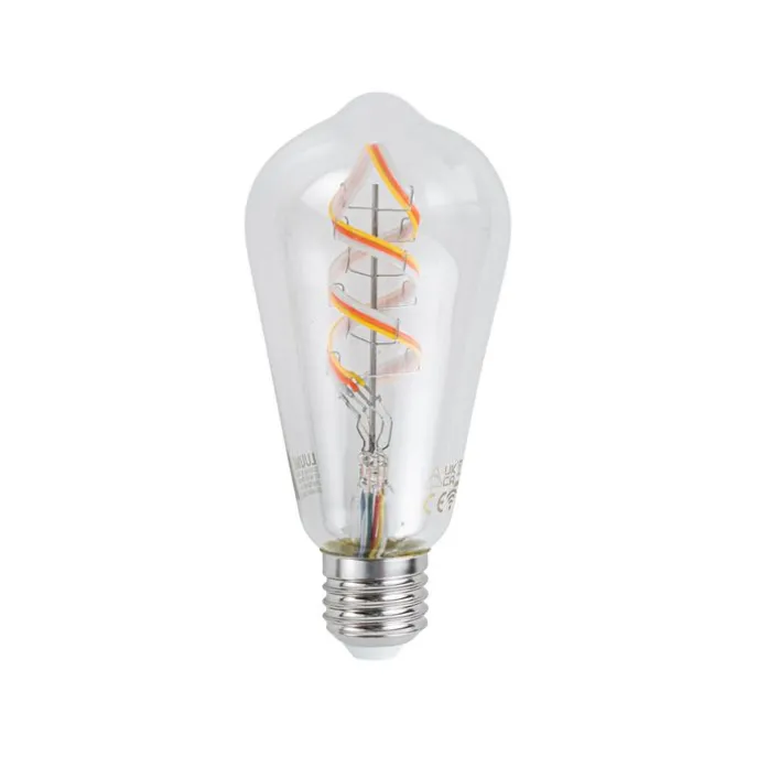 Smart E27 Dimmbare LED-Glühbirnen ST64 Klar RGBW 4W 250lm 2700K