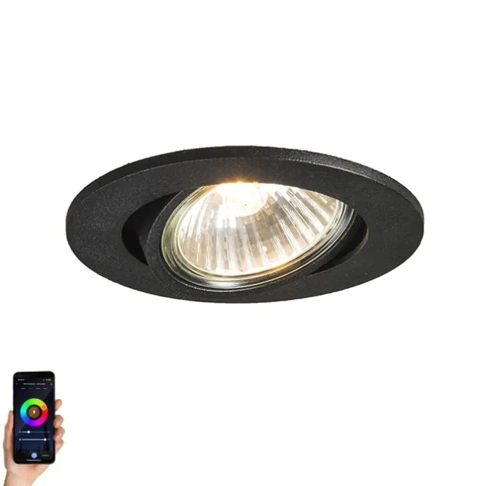 Smart Einbau Spot schwarz kippbar inkl. Wifi GU10 - Cisco