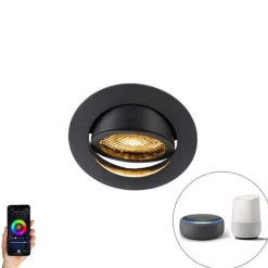 Smart Einbaustrahler schwarz inkl. WiFi GU10 verstellbar - Ude Honey