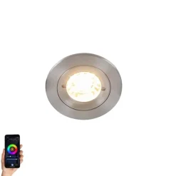Smart Einbaustrahler Stahl rund IP44 inkl. Wifi GU10 - Xena