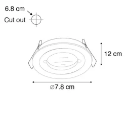 Smart Einbaustrahler Stahl rund IP44 inkl. Wifi GU10 - Xena