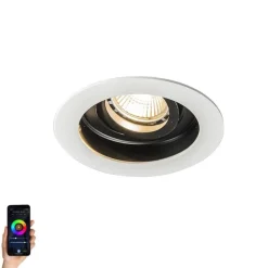 Smart Einbaustrahler weiß mit Stahl inkl. Wifi GU10 - Rondoo