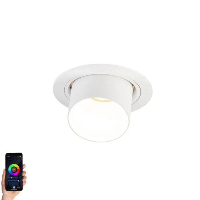 Smart Einbaustrahler weiß neigbar inkl. WiFi GU10 - Installa