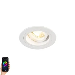 Smart Einbaustrahler weiß rund neigbar inkl. Wifi GU10 - Chuck