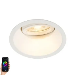Smart Einbaustrahler weiß inkl. WiFi GU10 verstellbar - Alu