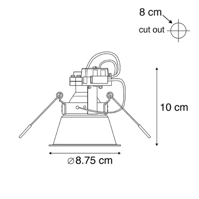 Smart Einbaustrahler weiß inkl. WiFi GU10 verstellbar - Alu