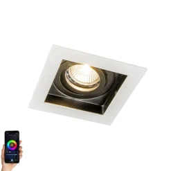 Smart Einbaustrahler weiß inkl. WiFi GU10 verstellbar - Carree