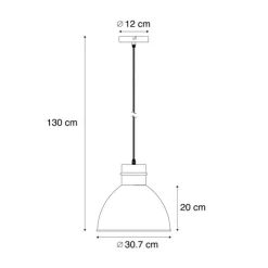 Smart Hängelampe grau 30 cm inkl. WiFi A60 Lichtquelle - Dory