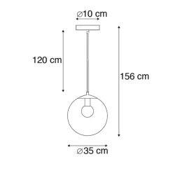 Smart Hängelampe transparent 35 cm inkl. WiFi A60 - Pallon