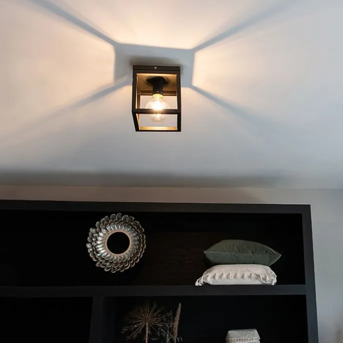 Smart Industrie Deckenleuchte schwarz inkl. WiFi A60 - Käfig 1