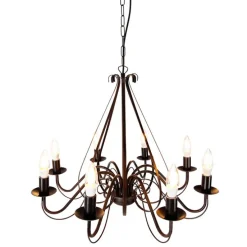 Smart Kronleuchter Rostbraun 8 Lichter inkl. Wifi B35 - Giuseppe