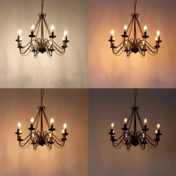 Smart Kronleuchter Rostbraun 8 Lichter inkl. Wifi B35 - Giuseppe