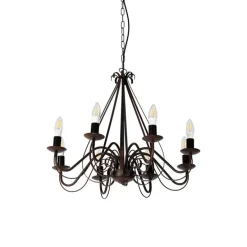 Smart Kronleuchter Rostbraun 8 Lichter inkl. Wifi B35 - Giuseppe