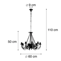 Smart Kronleuchter Rostbraun 8 Lichter inkl. Wifi B35 - Giuseppe