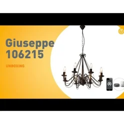 Smart Kronleuchter Rostbraun 8 Lichter inkl. Wifi B35 - Giuseppe