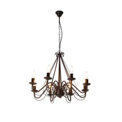 Smart Kronleuchter Rostbraun 8 Lichter inkl. Wifi B35 - Giuseppe