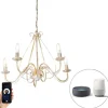 Smart Kronleuchter weiß 5 Lichter inkl. Wifi B35 - Giuseppe