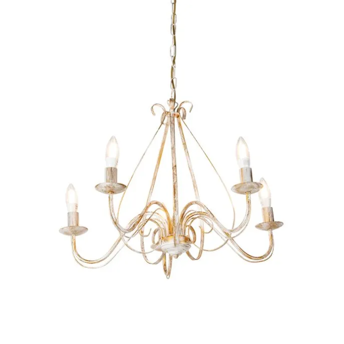 Smart Kronleuchter weiß 5 Lichter inkl. Wifi B35 - Giuseppe