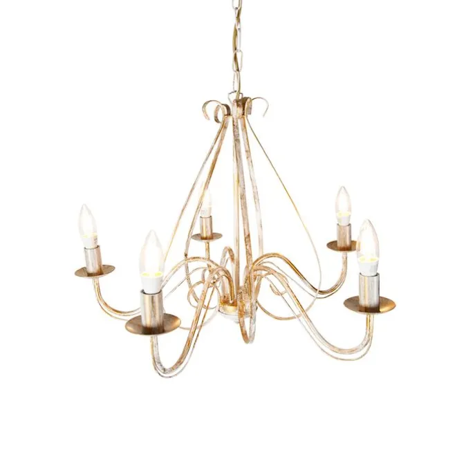 Smart Kronleuchter weiß 5 Lichter inkl. Wifi B35 - Giuseppe