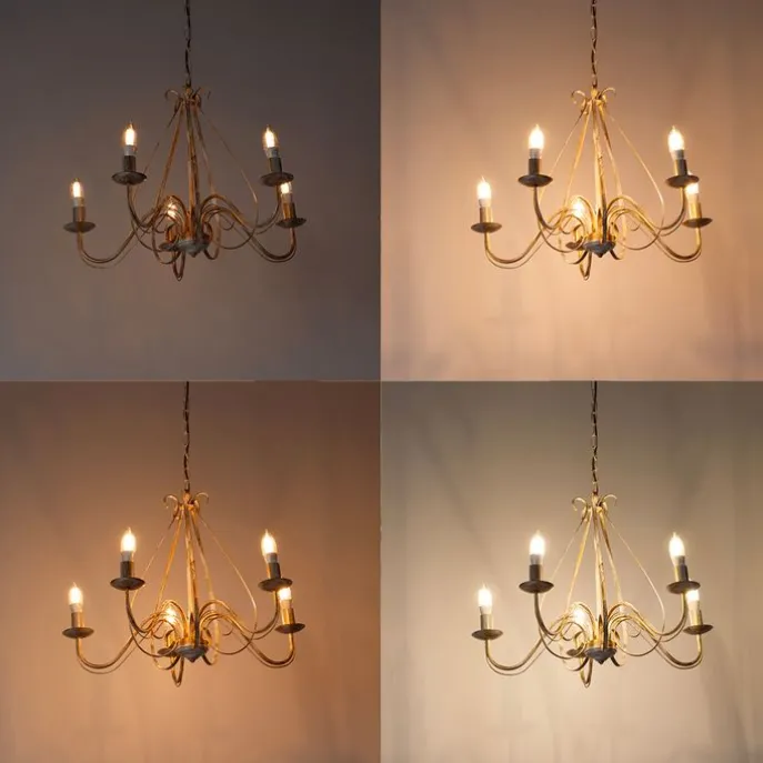 Smart Kronleuchter weiß 5 Lichter inkl. Wifi B35 - Giuseppe