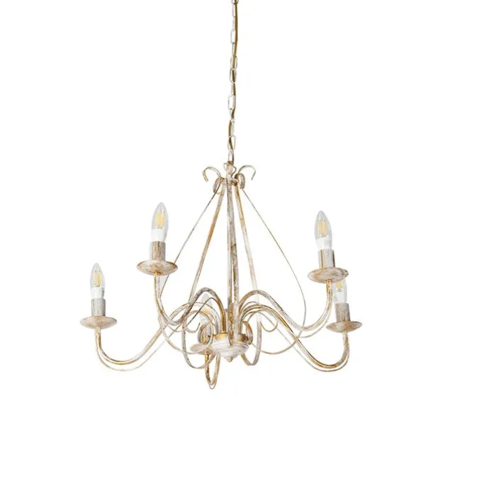 Smart Kronleuchter weiß 5 Lichter inkl. Wifi B35 - Giuseppe