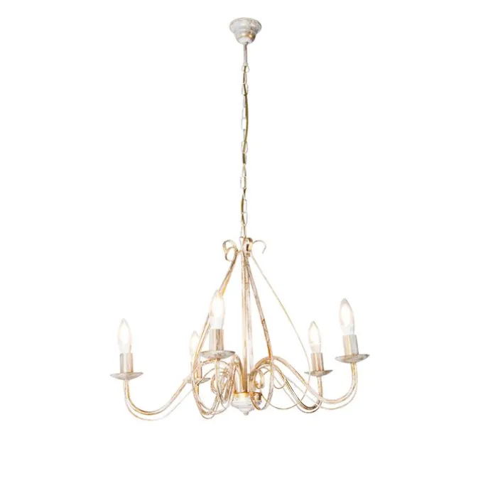 Smart Kronleuchter weiß 5 Lichter inkl. Wifi B35 - Giuseppe