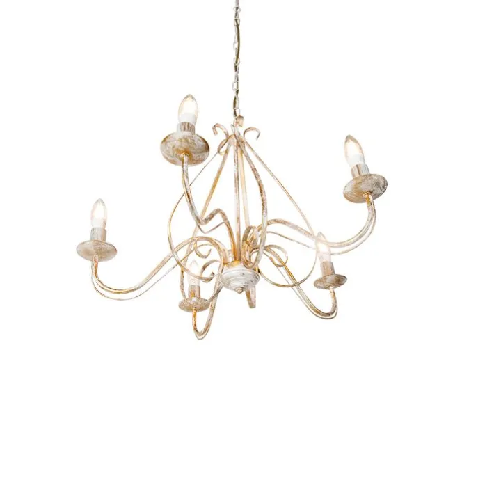 Smart Kronleuchter weiß 5 Lichter inkl. Wifi B35 - Giuseppe