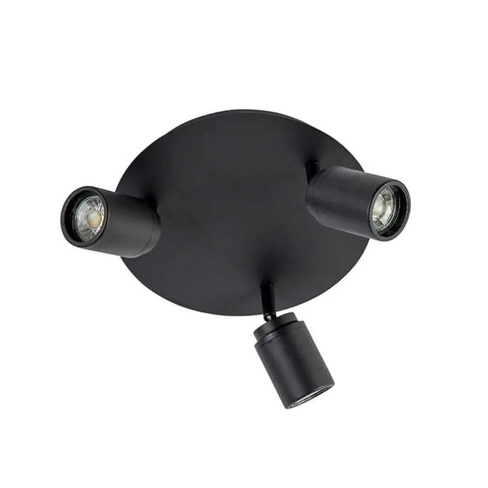 Smart Modern Spot schwarz inkl. GU10 3-flammig IP44- Ducha