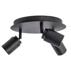 Smart Modern Spot schwarz inkl. GU10 3-flammig IP44- Ducha