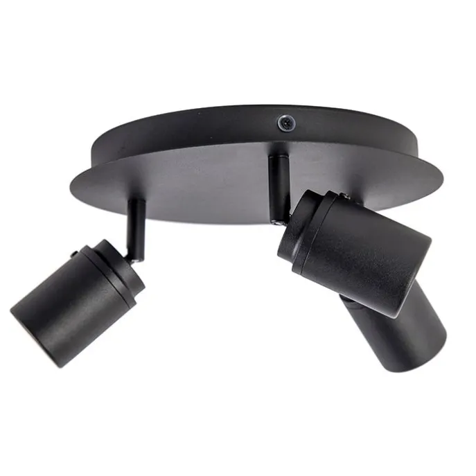 Smart Modern Spot schwarz inkl. GU10 3-flammig IP44- Ducha
