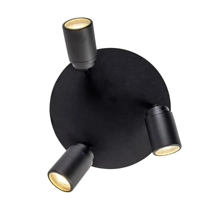Smart Modern Spot schwarz inkl. GU10 3-flammig IP44- Ducha