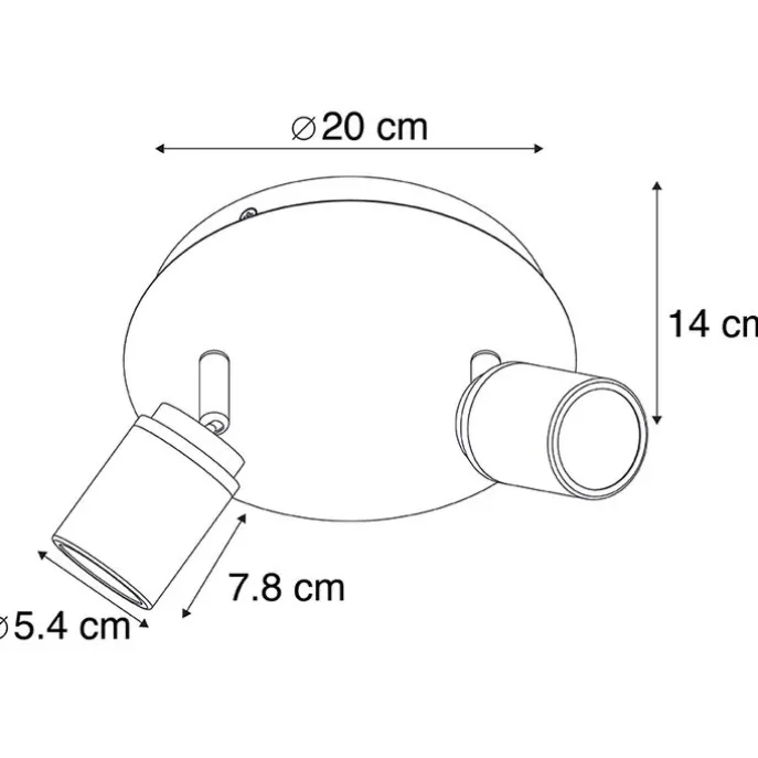 Smart Modern spot schwarz inkl. GU10 2-flammig IP44 - Ducha