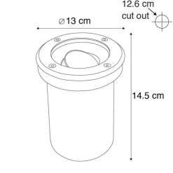 Smart Outdoor Spot Spot Edelstahl inkl. WiFi GU10 IP65 - Delux