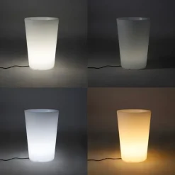 Smart Outdoor Stehleuchte Pflanztopf Weiß IP65 inkl. LED Wifi A60 - Verano