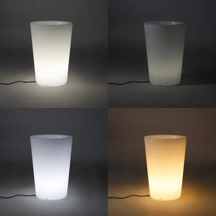 Smart Outdoor Stehleuchte Pflanztopf Weiß IP65 inkl. LED Wifi A60 - Verano