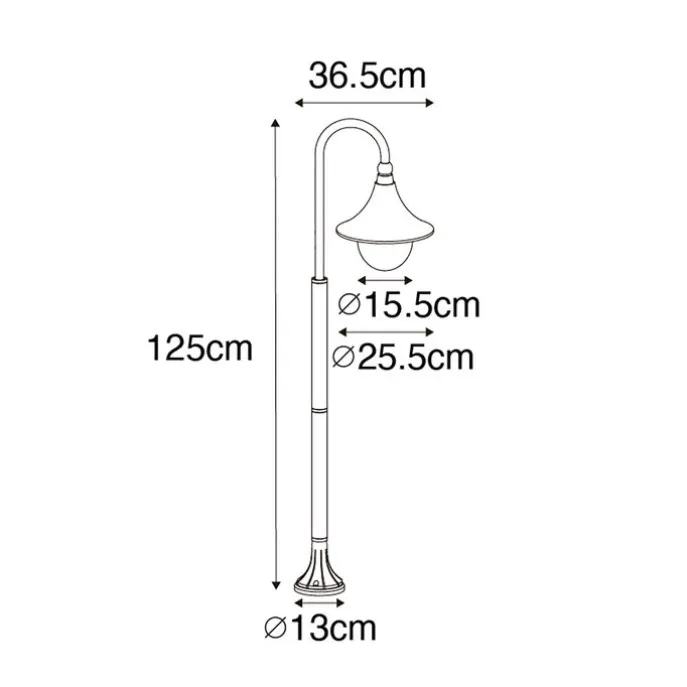 Smart Outdoor-Laterne Antikgold 125 cm IP44 inkl. WiFi A60 - Daphne
