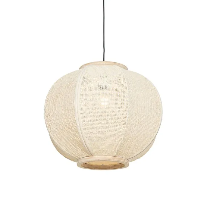 Smart Pendant Lamp Natural Fabric 48 cm Incl. Wifi G95 - Rob