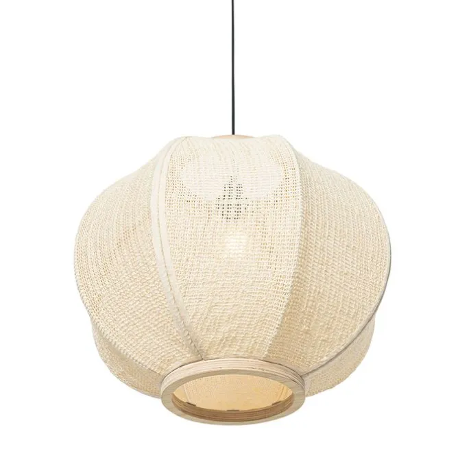 Smart Pendant Lamp Natural Fabric 48 cm Incl. Wifi G95 - Rob