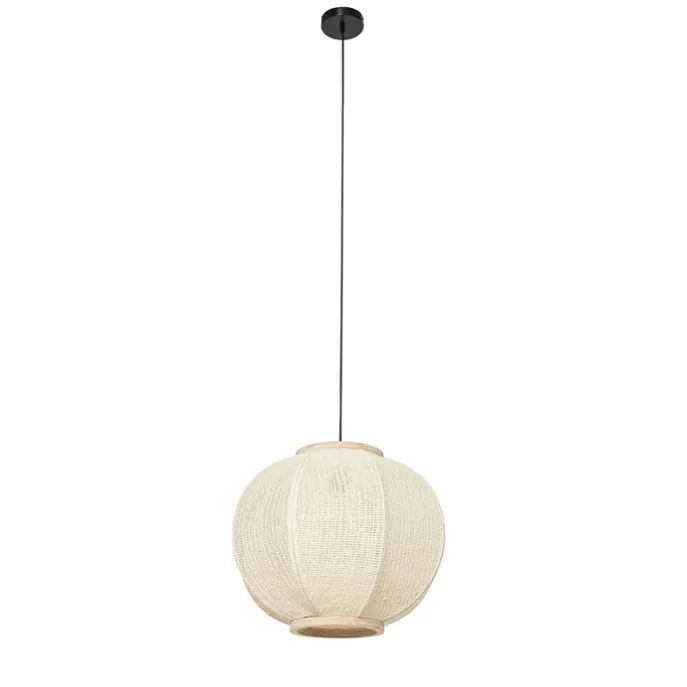 Smart Pendant Lamp Natural Fabric 48 cm Incl. Wifi G95 - Rob