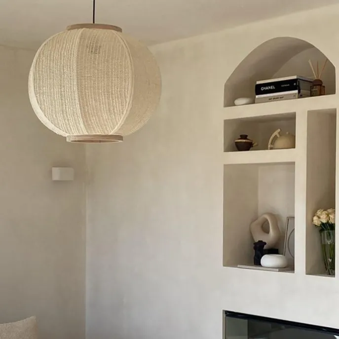 Smart Pendant Lamp Natural Fabric 48 cm Incl. Wifi G95 - Rob