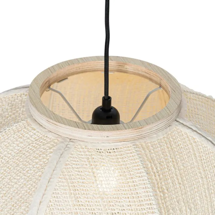Smart Pendant Lamp Natural Fabric 48 cm Incl. Wifi G95 - Rob