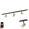 Smart Schienensystem schwarz mit Gold 1-phasig 3-Licht inkl. Wifi GU10 - Iconic Jeana