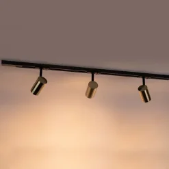 Smart Schienensystem schwarz mit Gold 1-phasig 3-Licht inkl. Wifi GU10 - Iconic Jeana