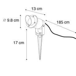 Smart Spike schwarz IP65 inkl. WiFi GU10 - Fertig
