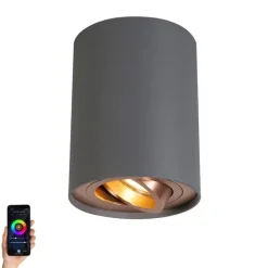 Smart Spot grau mit Kupfer inkl. GU10 WiFi Lichtquelle - Rondoo Up