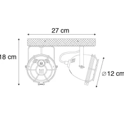 Smart Spot Rostbraun mit Holz inkl. 2 WiFi GU10 - Gina